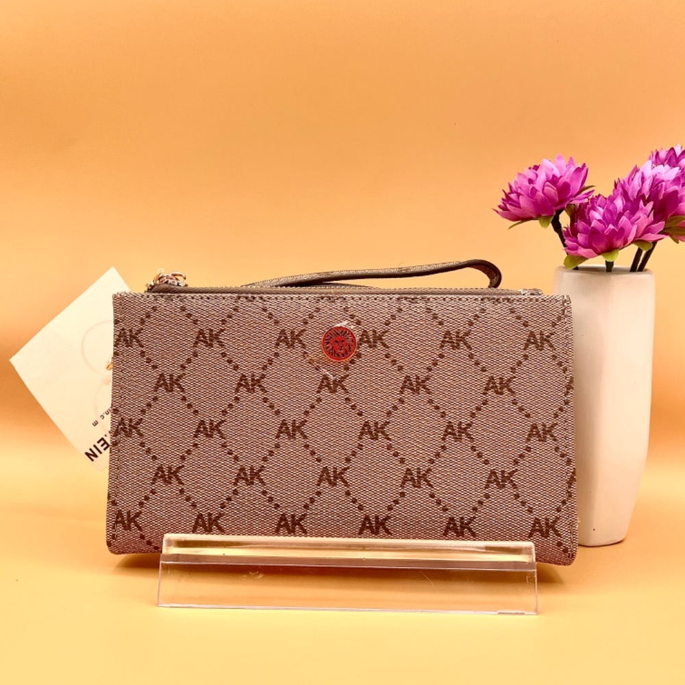 Anne Klein Logo Wristlet, Sesame Color, Full-Sized Wallet NWT